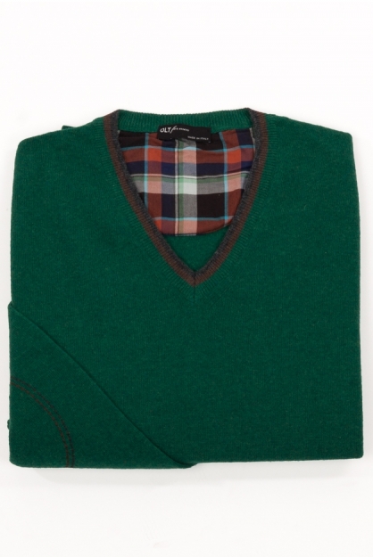 Pullover casual com cotoveleiras em malha