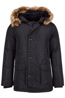Parka com capuz e gola de pêlo